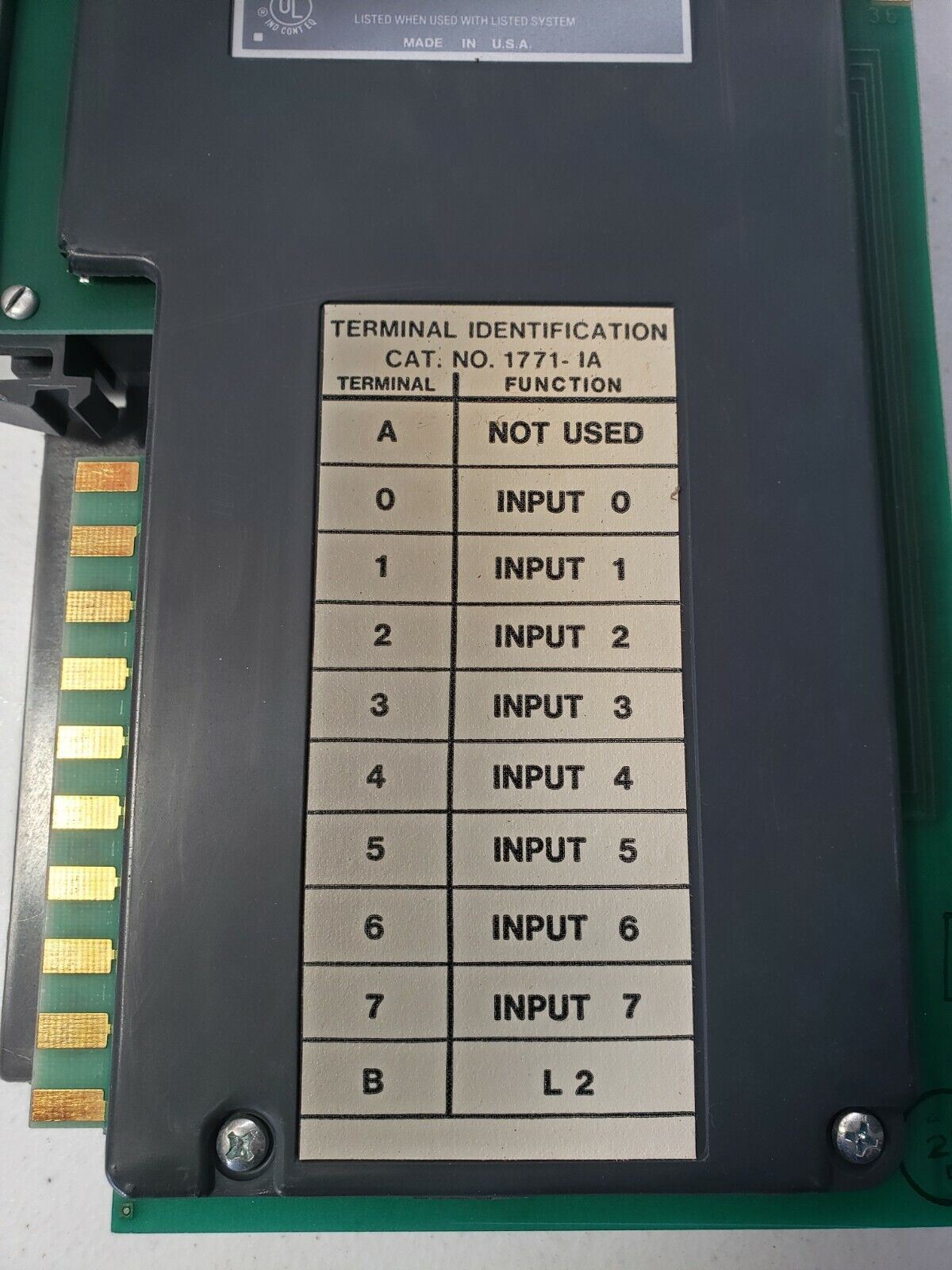 AB 1771-IA (120V) AC Input Module PLC-5 Allen-Bradley