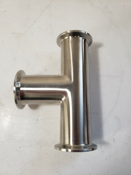 Tri-Clamp Sanitary Tee Flange 1-1/2" Fittings Stainless Steel