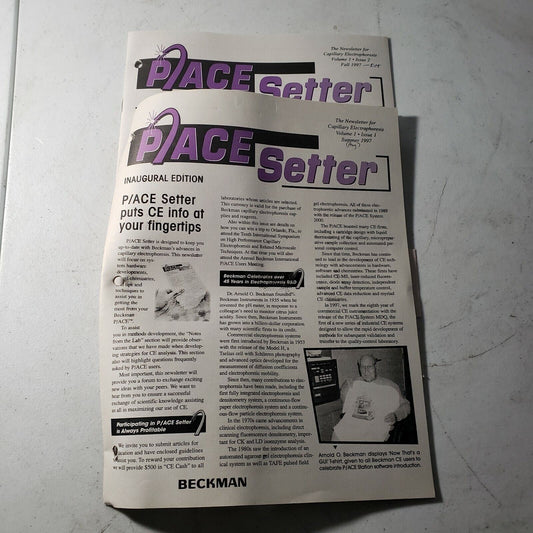 Vintage Beckman PACE Setter Capillary Newsletter Volume 1 Issue 1 & 2 1997