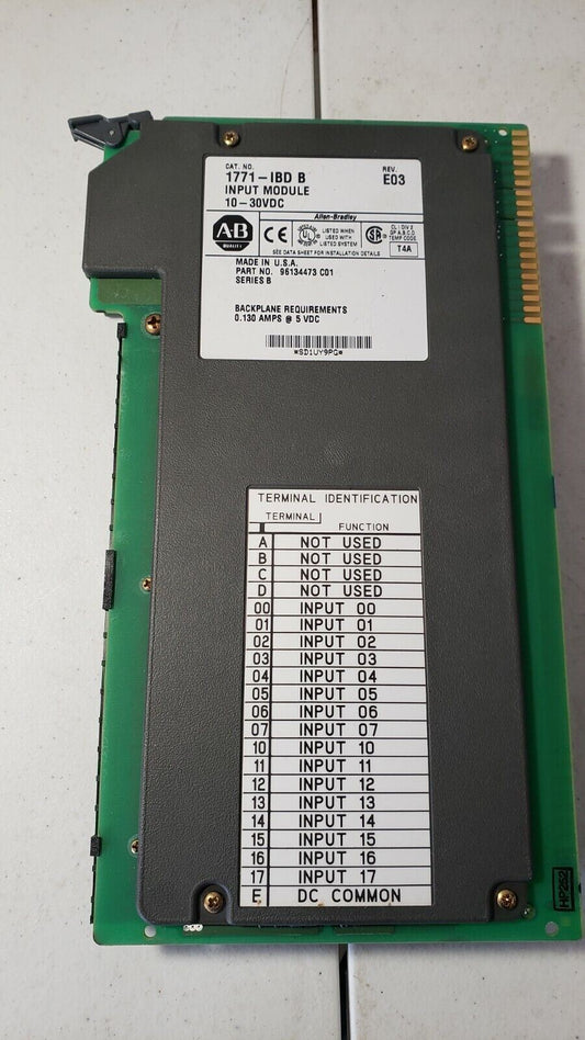 AB 1771-IBD B Input Module 10-30 VDC Cat. No. 1771-IBD/B Part No. 96134473