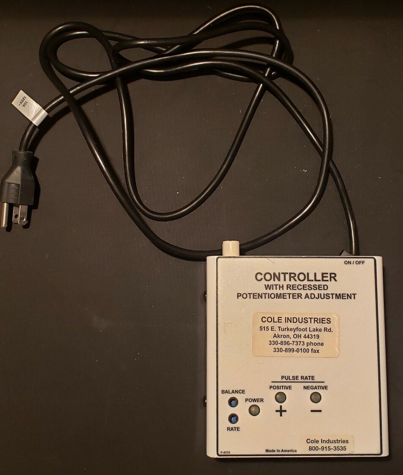 Cole Industries Charge Controller with Potentiometer Adjustment