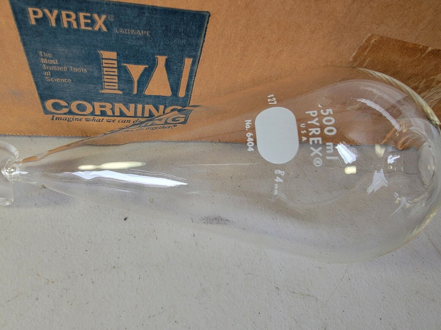 Corning 6402 500 Pyrex Borosilicate Separatory Funnel NEW 500mL