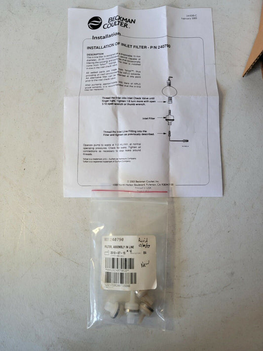 PACK OF 4 Beckman 240790 In Line Filter Assembly HPLC Solvent