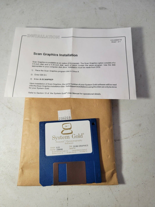 Beckman 239566 System Gold Personal Chromatography Software Ver. 6.01 Zip Drive