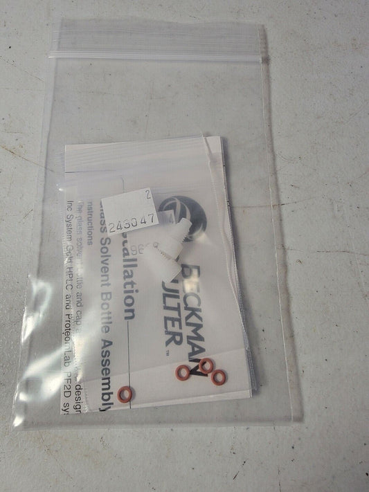 Beckman Coulter Glass Solvent Bottle Assembly Part #s 243047, 960610, 726555-81