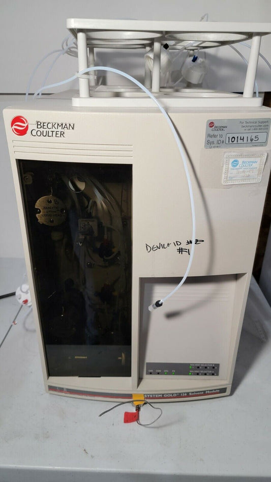 Beckman 126 System Gold Solvent Detector w/ Solvent Bottle Holder, Flow Heads