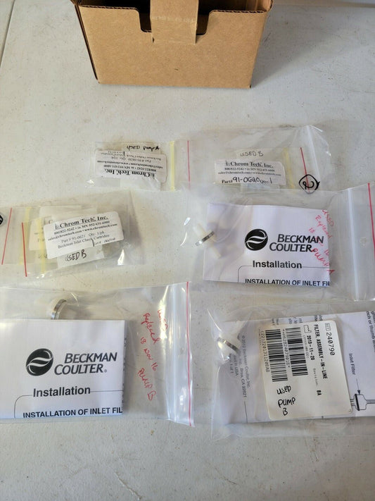 Beckman HPLC Inlet Filters And Check Cartridges USED P/N: 240790, 91-0621, more
