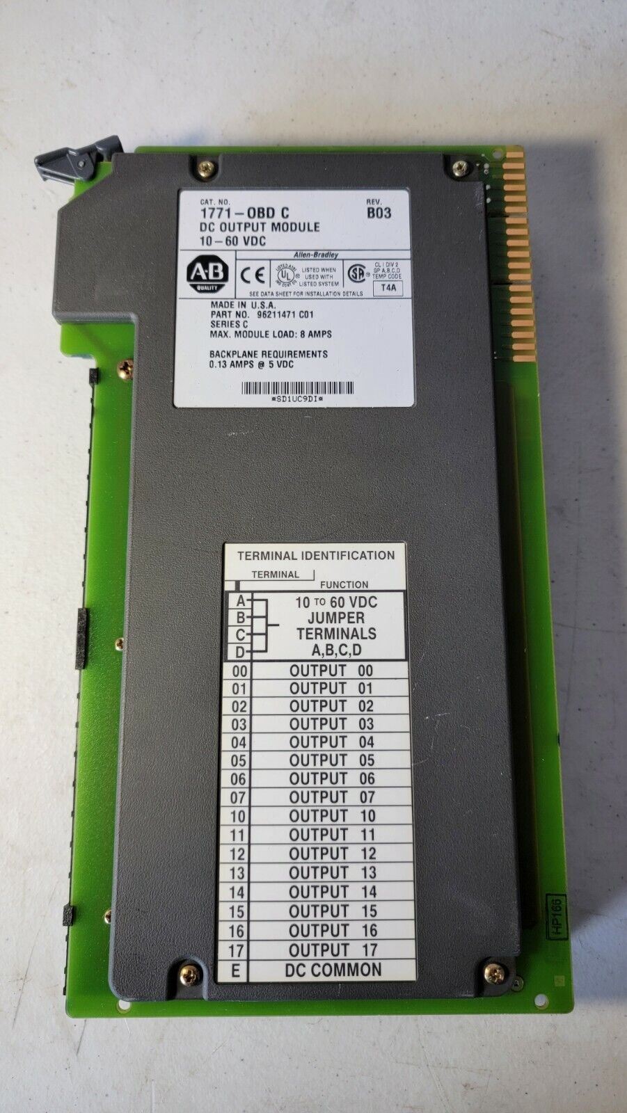 Allen Bradley 1771-OBD C 10-60VDC Output Module Series C PLC AB P/N 96211471