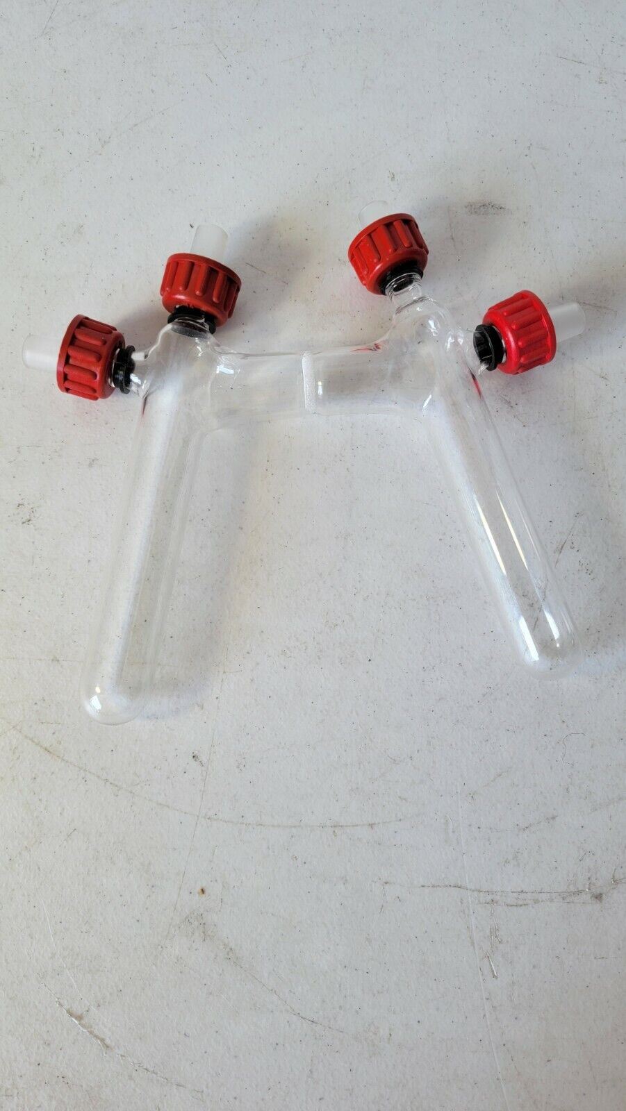 4-Necked Conjoined Test Tube Separated Silica Filter Chemistry Glassware Apparat