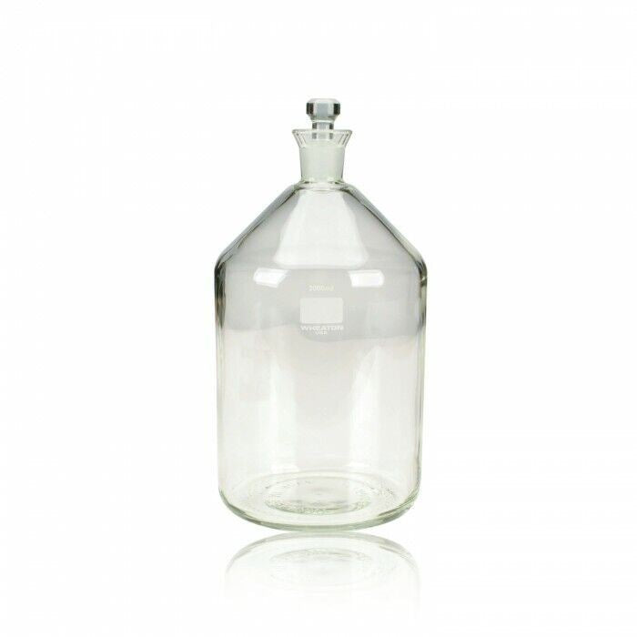 Wheaton 227580 BOD Borosilicate Glass Bottle 2 Liter Robotic Stopper