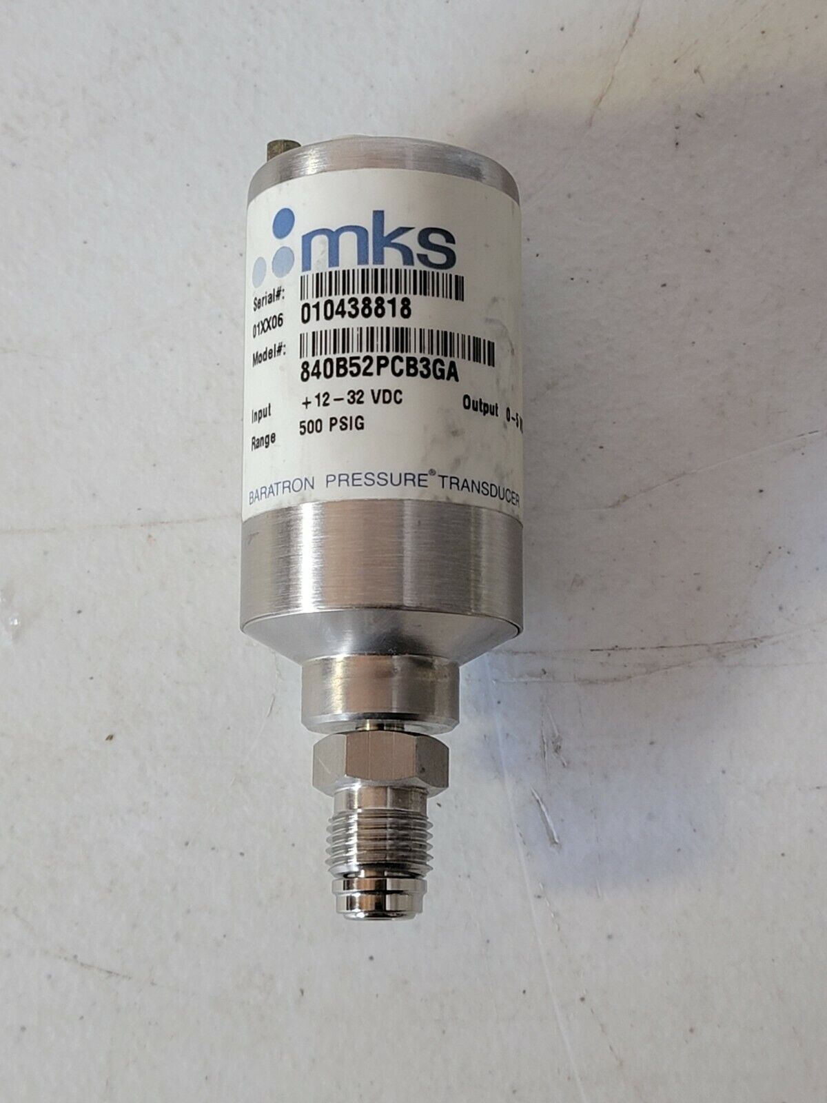 MKS 840B52PCB3GA Trasduttore di pressione Baratron 500 PSIG +12-32 VDC MKS 840B52PCB3GA Trasduttore di pressione Baratron 500 PSIG +12-32 VDC