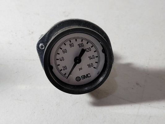 SMC Pressure Gauge 0-160PSI 0-1.1MPA 1.5" Dia x 1/8" NPT Push-To-Connect