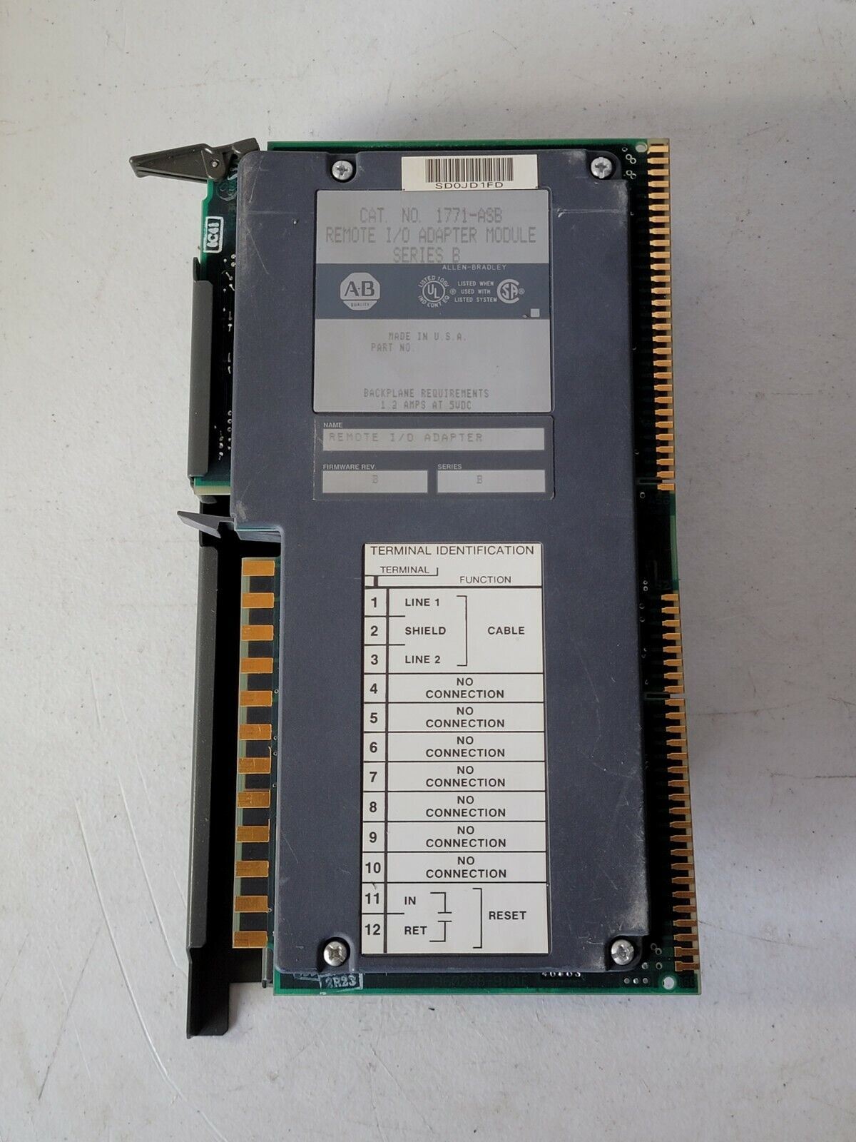 Allen Bradley 1771-ASB Remote I/O Adapter Module 5 VDC Series B PLC