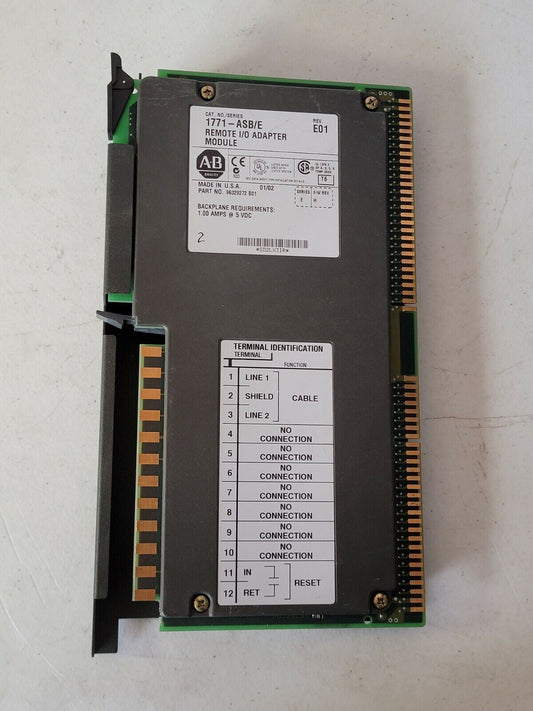Allen Bradley AB 1771-ASB/E Remote I/O Adapter Module PLC 5VDC PN 96329272