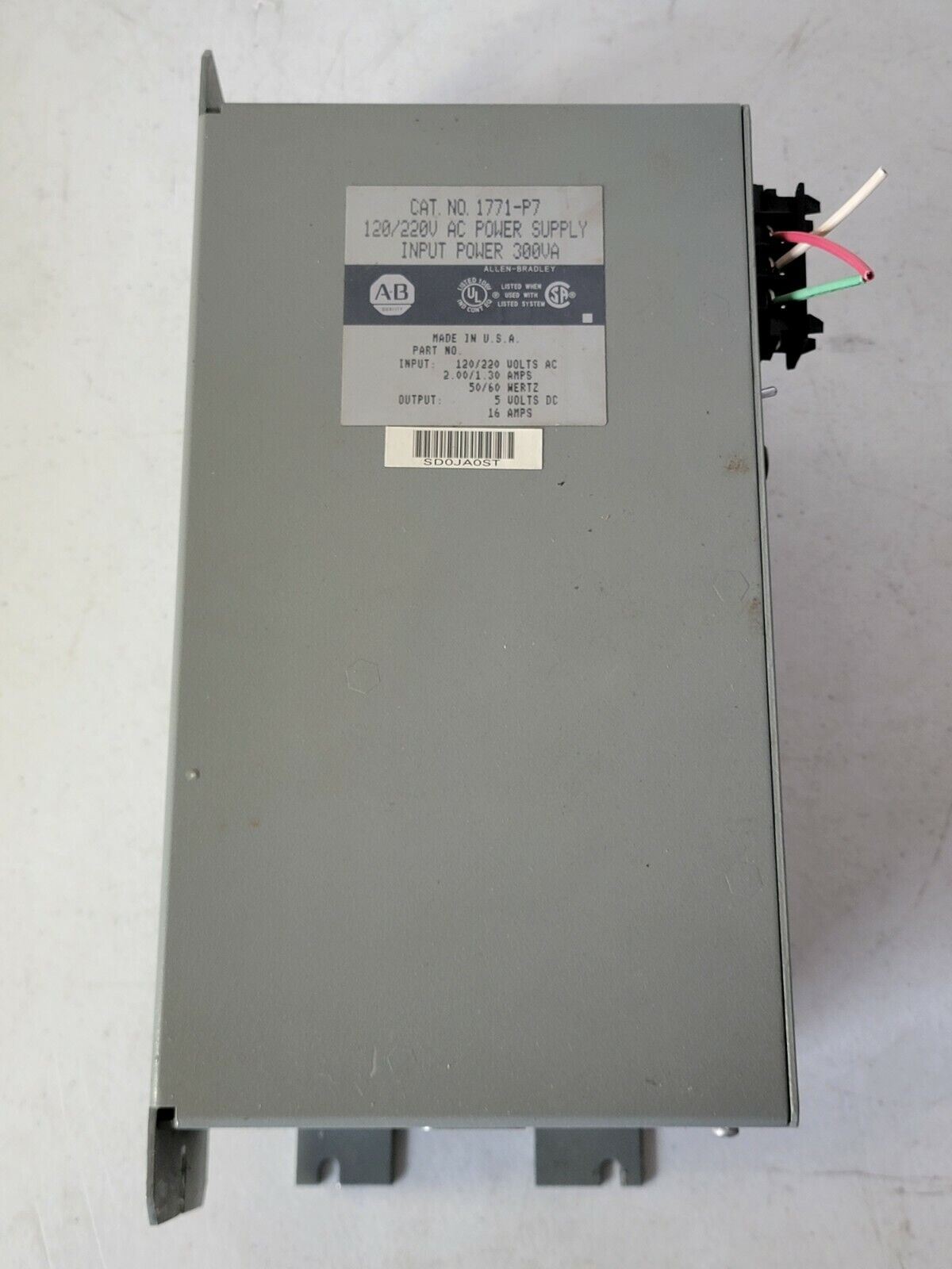 Allen Bradley 1771-P7 PLC-5 120/220V AC Power Supply Input Power 300VA