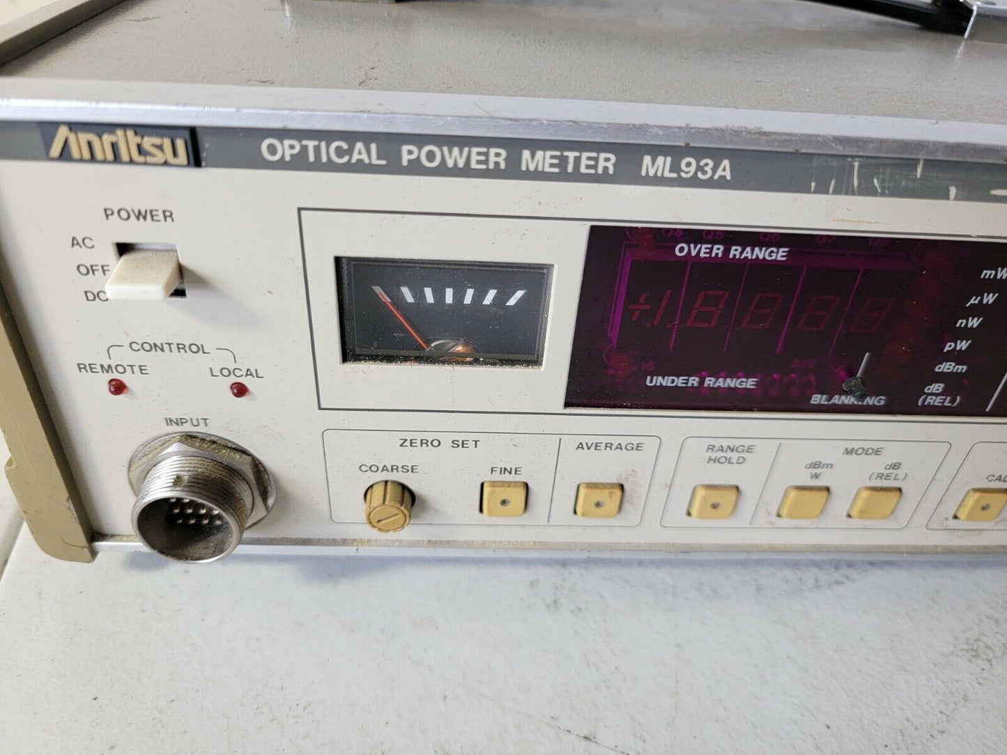 Anritsu ML93A Optical Power Meter w/ Dual Sensor Head Tested