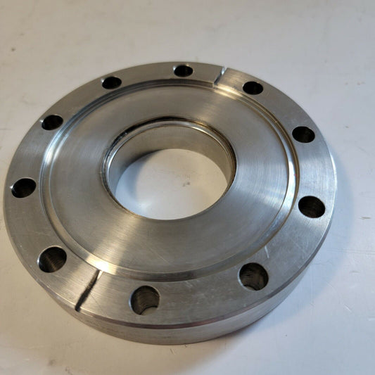 DN63CF 4.5" CF Conflat Blank Off Flange High Vacuum Stainless Through-Hole 1.75"