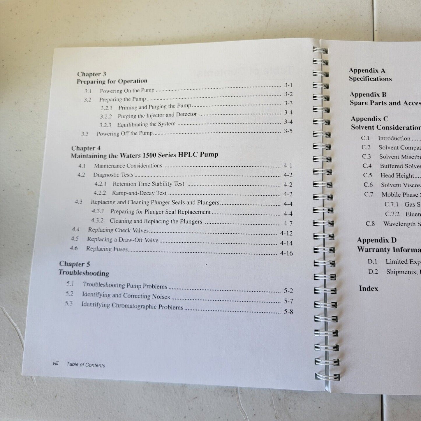 Waters 1500 Series HPLC Pump Installation And Maintenance Guide 71500022204