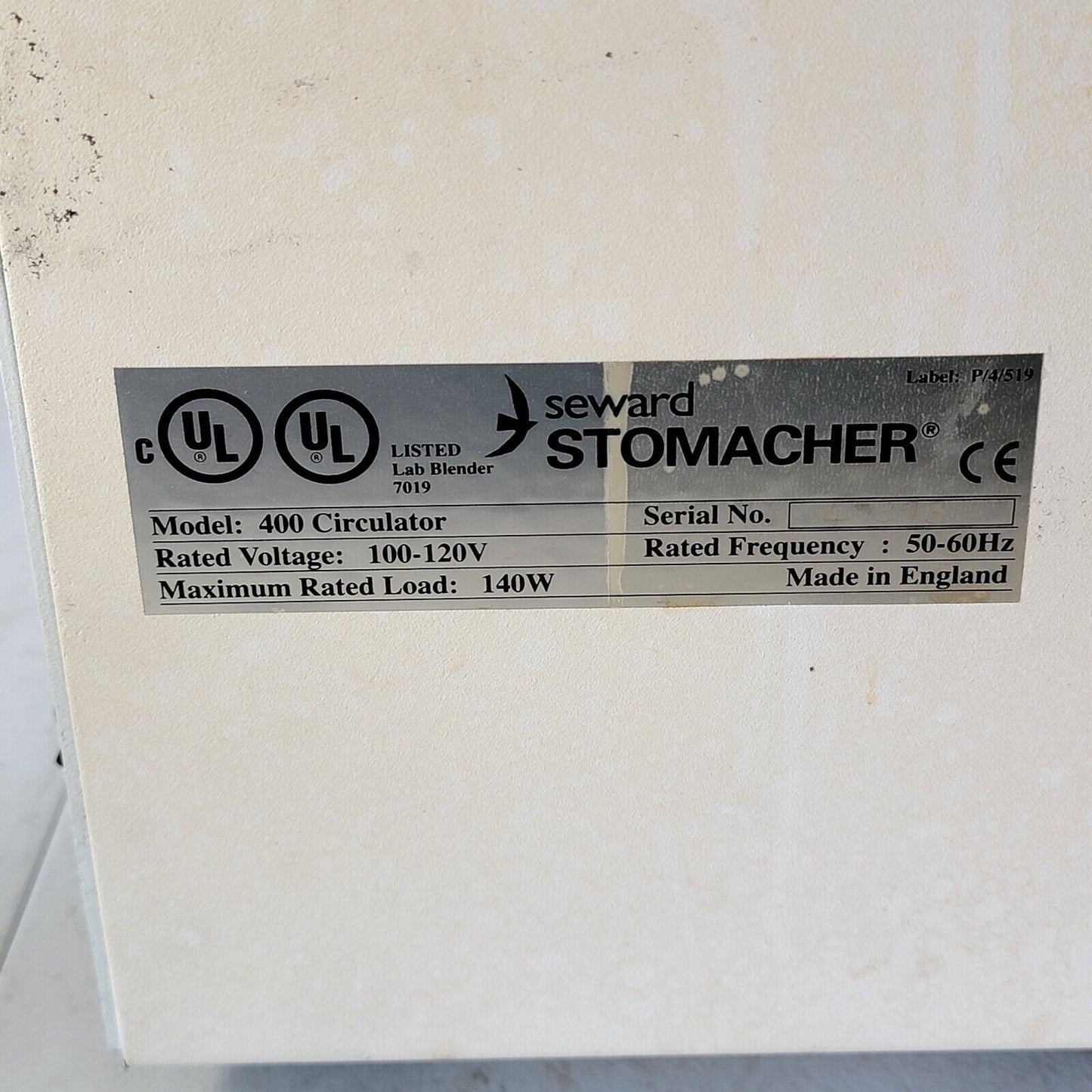 Seward Stomacher 400 Circulator NEEDS REPAIR