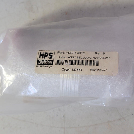 MKS High Vacuum Bellows NW40 KF40 ISO40 Stainless Steel 4" Long 100314915