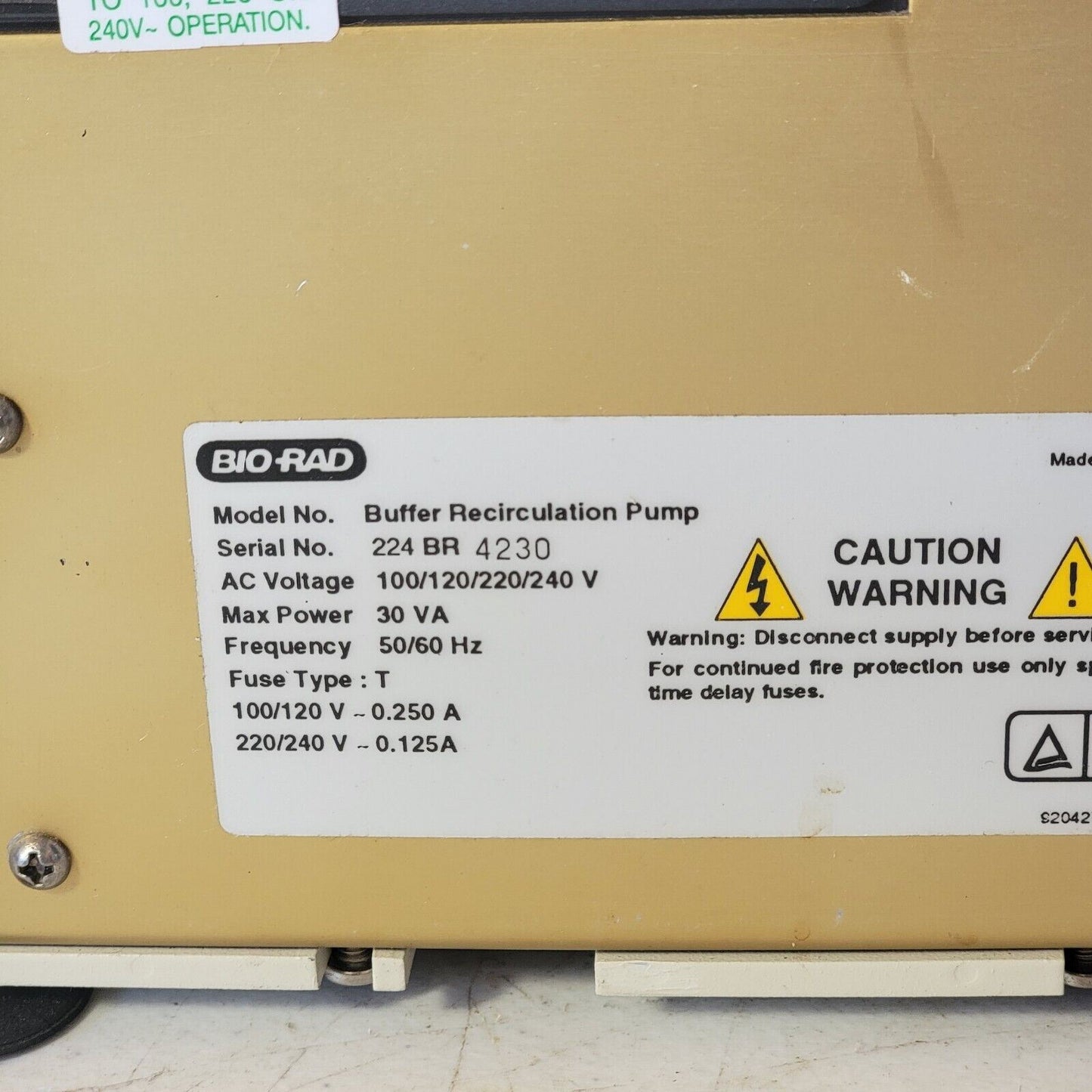 NEW Bio-Rad CHEF Mapper System 224 BR Buffer Recirculation Pump Tested