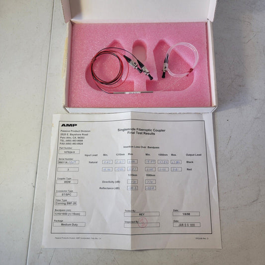 TESTED AMP Single Mode Fiber Optic Coupler Bandpass 1310/1550nm WDM