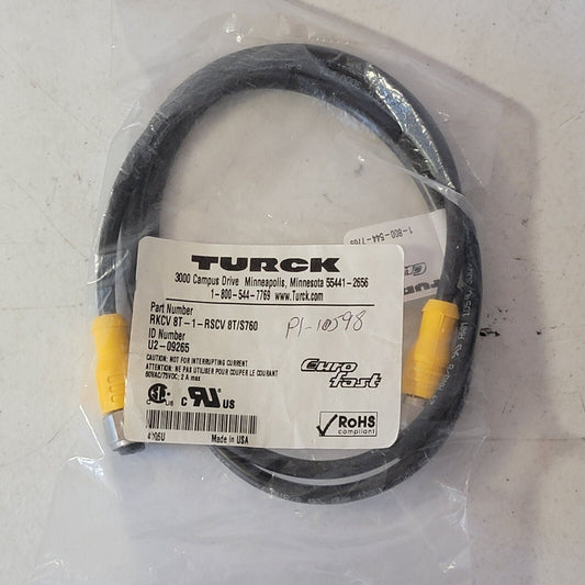 Turck RKCV 8T-1-RSCV 8T/S760 1 Meter EuroFast Cable U2-09265