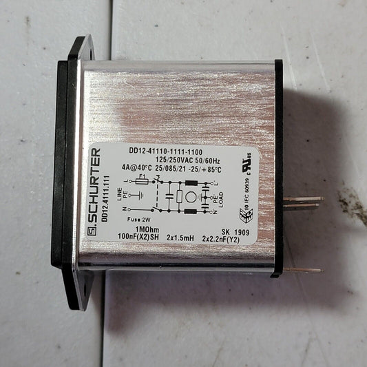 Schurter DD12-4111-111 IEC Power Entry Module 125/250VAC 4A