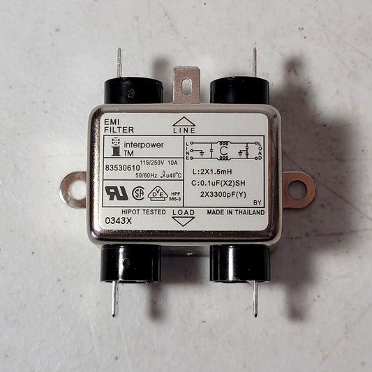 Interpower RFI/EMI Filter 83530610 115/250v 10A