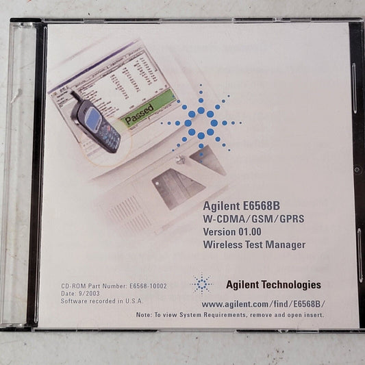 Agilent E6568B W-CDMA/GSM/GPRS Wirelss Test Manager Install CD
