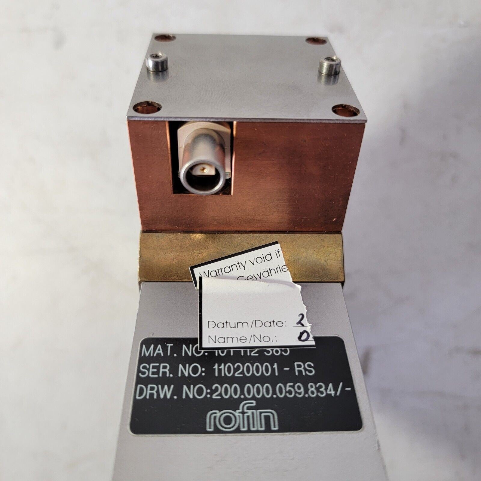 Rofin 101 112 385 Water Cooled Laser Power Measurement Module Beamspli ...