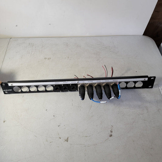 Rack Canare Strip w/ 5x Neutrik 4-Pin XLR Female Ports and NC4MX Male Cables