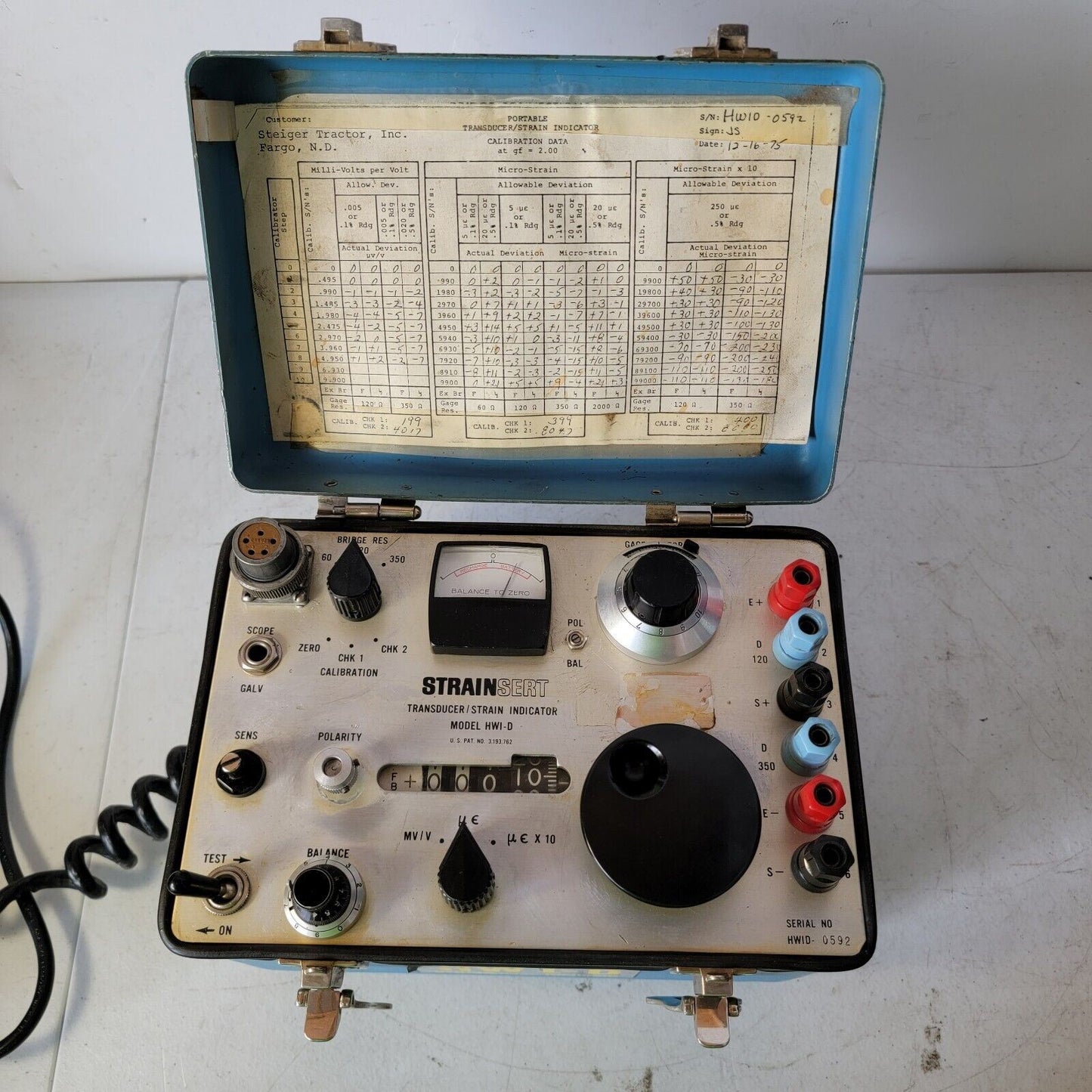 POWERS ON - Strainsert HW1-D Strain Indicator Transducer