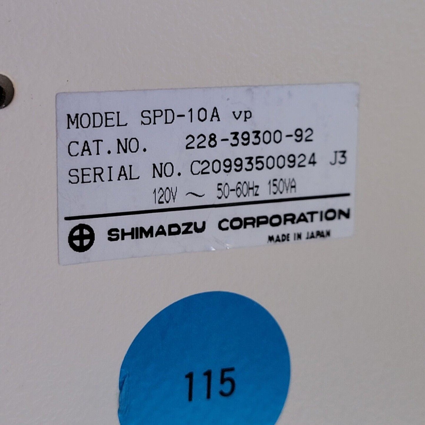 TESTED- WORKS Shimadzu SPD-10A VP  HPLC System UV VIS Detector 228-39300-92
