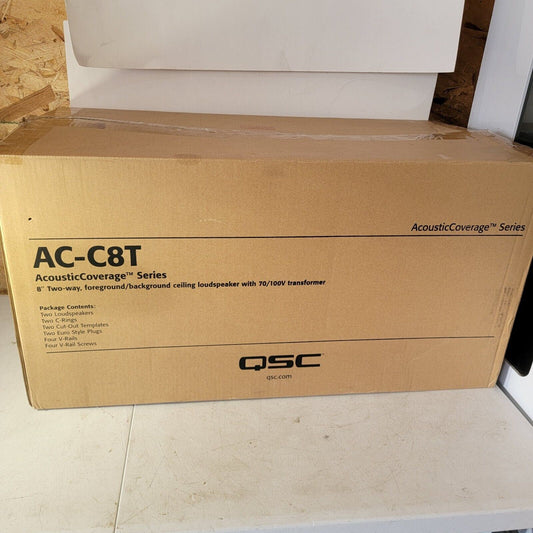 QSC AC-C8T AcousticCoverage Series 8" 2-Way Ceiling Loudspeaker- Single, White