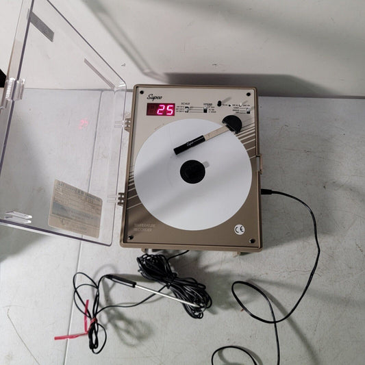 TESTED- WORKS Supco CR87BC Temperature Chart Recorder w/ CR15B Temp Probe