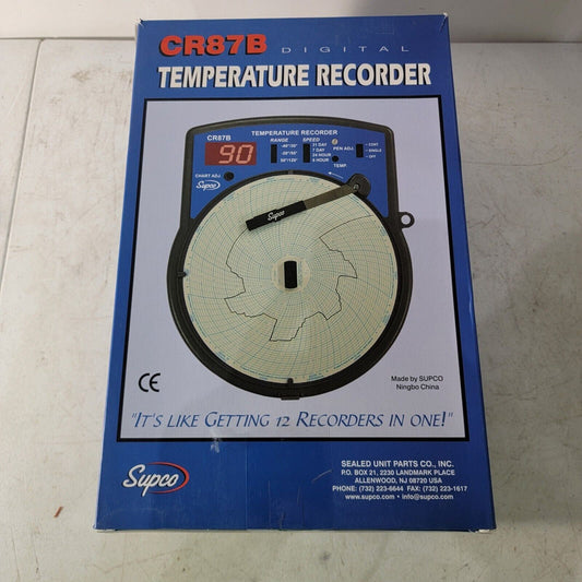 TESTED- WORKS Supco CR87BC Celsius Temperature Circular Chart Recorder Kit
