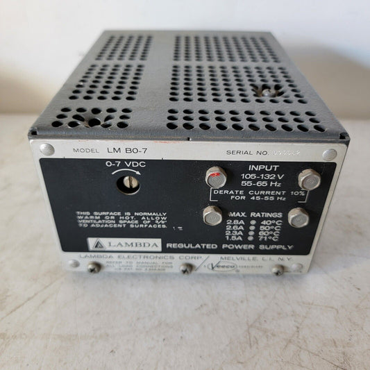 Lambda LM-B0-7 Power Supply Output 0-7 VDC Adjustable 2.8 A Benchtop DC PSU