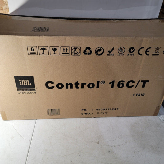 Single JBL Professional Control 16C/T 2-way Ceiling Mountable Speaker, White