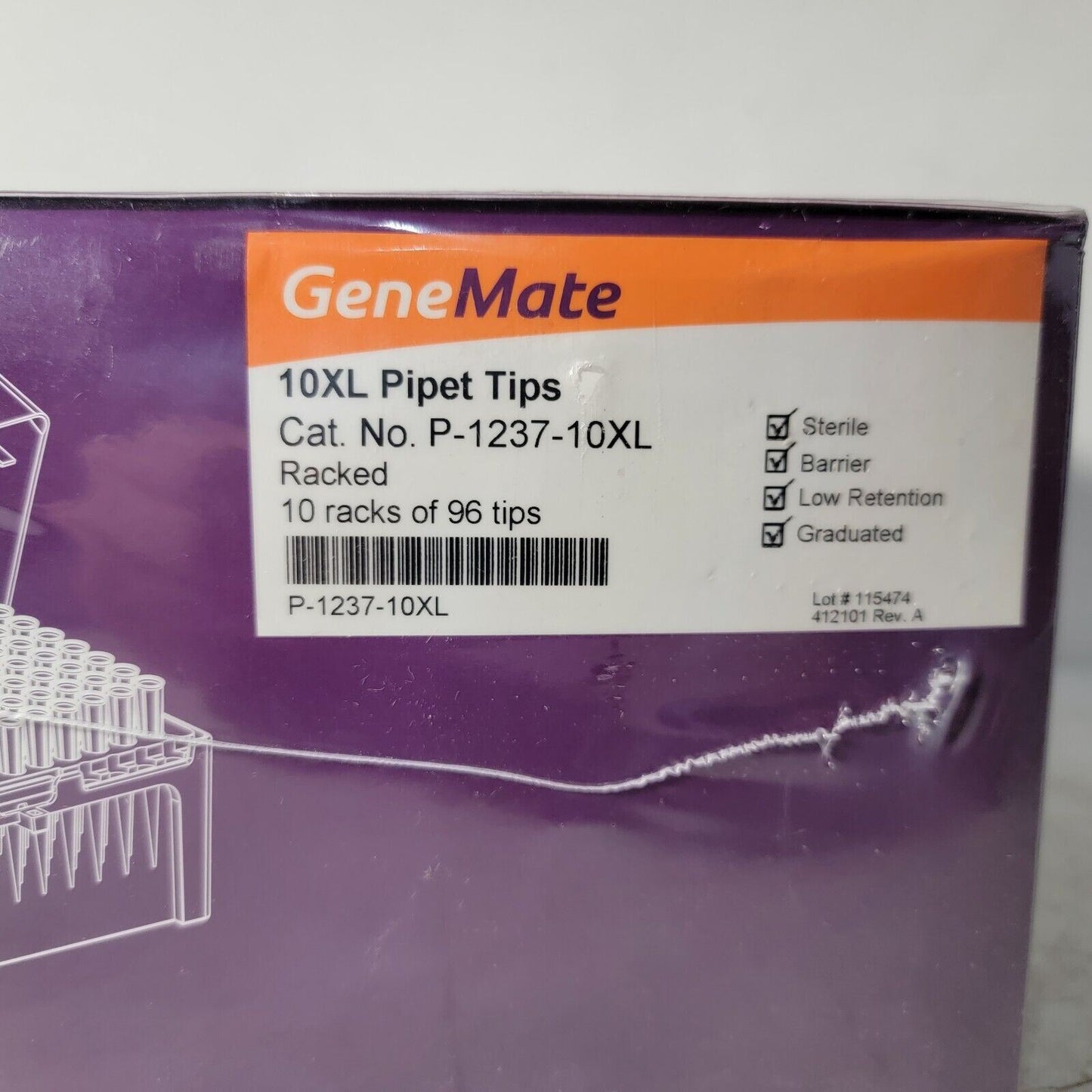 *Lot of 960* GeneMate 10XL Sterile Barrier 0.1-10 uL Pipet Tips P-1237-10XL