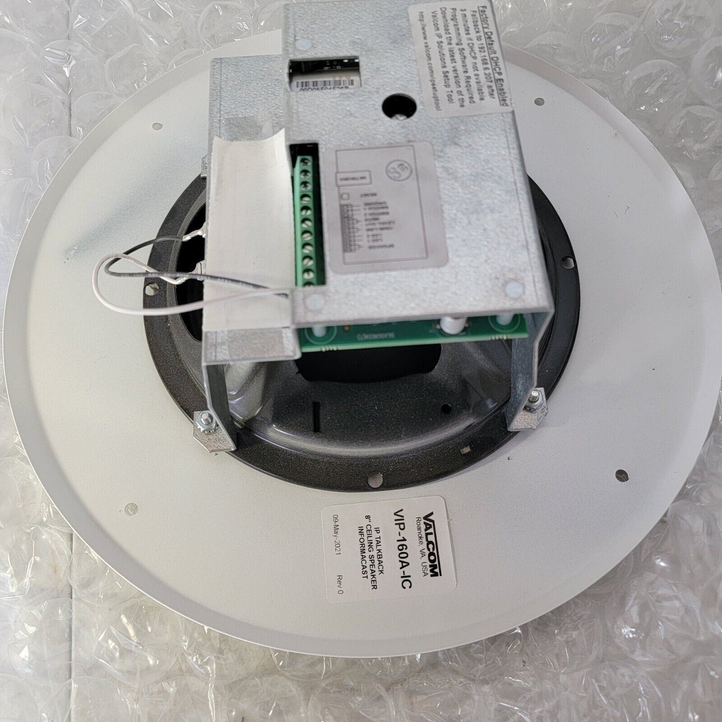 Valcom IP Talkback 8 Inch Two Way Round Ceiling Speaker VIP-160A-IC w/ 936457