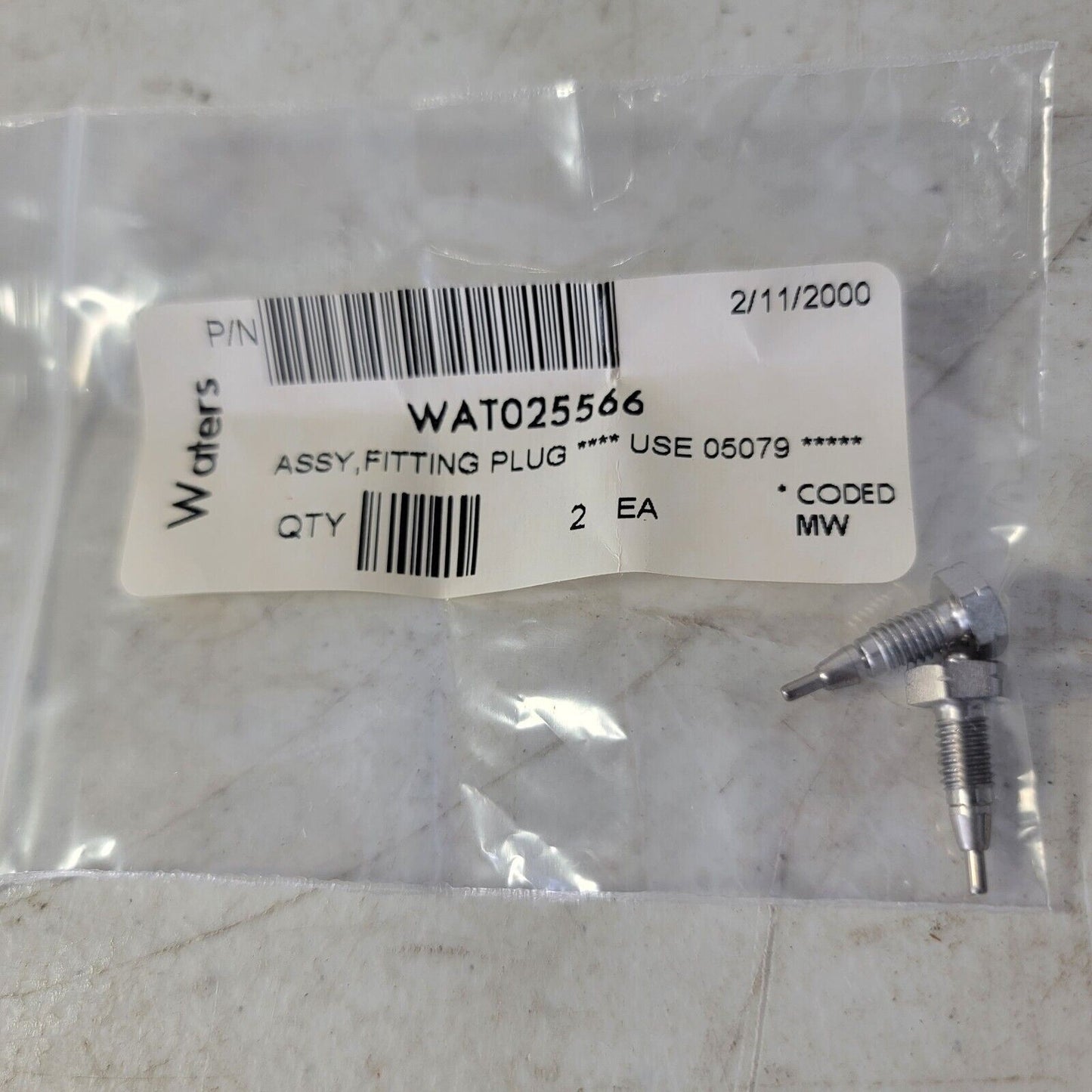 2x Waters Chromatography WAT025566 Fitting Plug Assembly 05079