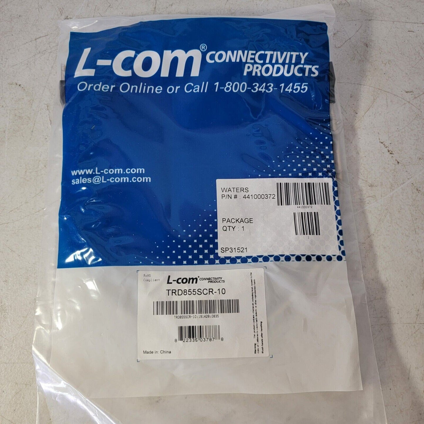 Waters Chromatography Ethernet Connectivity Cable 441000372