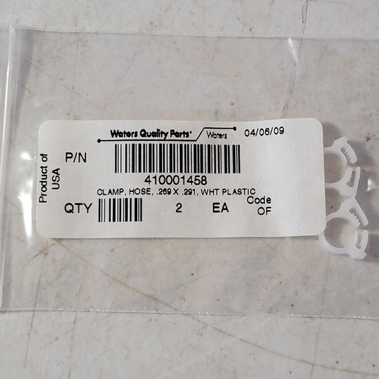 2x Waters Chromatography Hose Clamp White Plastic 410001458