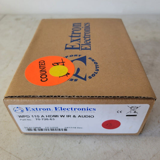 NEW Extron WPD 110 A HDMI W IR & Audio 70-726-63 White Wall Plate