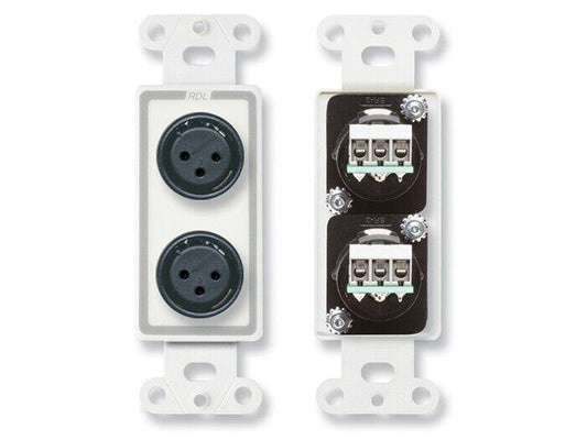 Radio Design Labs RDL D-XLR2F Wall Plate w/ Dual XLR 3-Pin Female Connectors