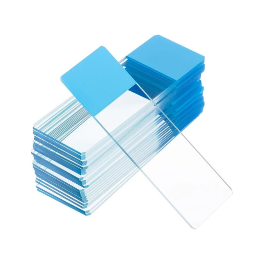 *Box of 50pc* Blank Microscope Slides 1x3" 25x75mm with Single Blue Coated End