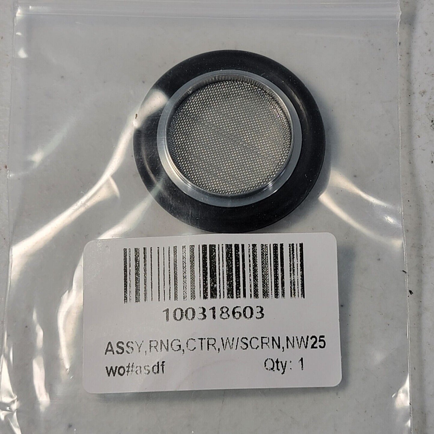 NW25 KF25 Centering Ring with O-Ring Screen Mesh HPS MKS 100318603 Stainless St