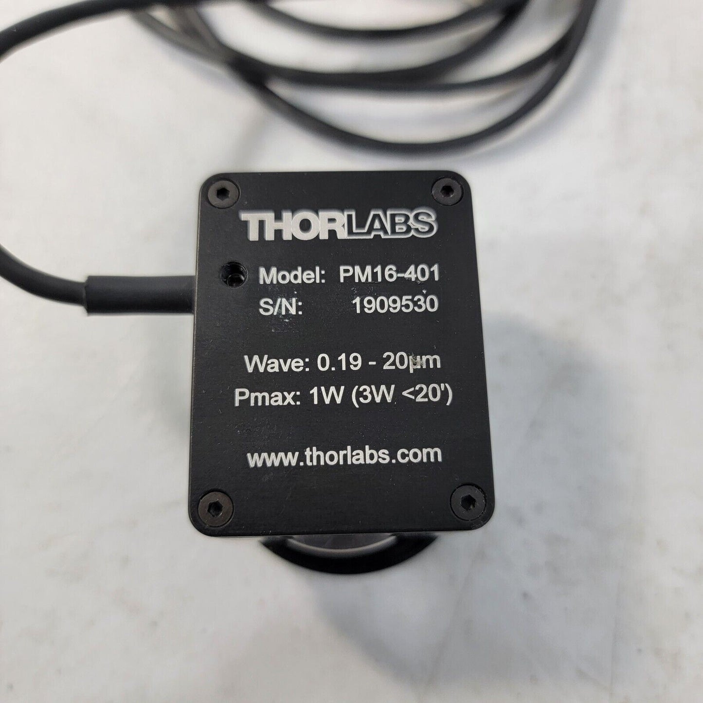 Thorlabs PM16-401 USB Power Meter Thermal Sensor 0.19um-20um, 1 Watt Max