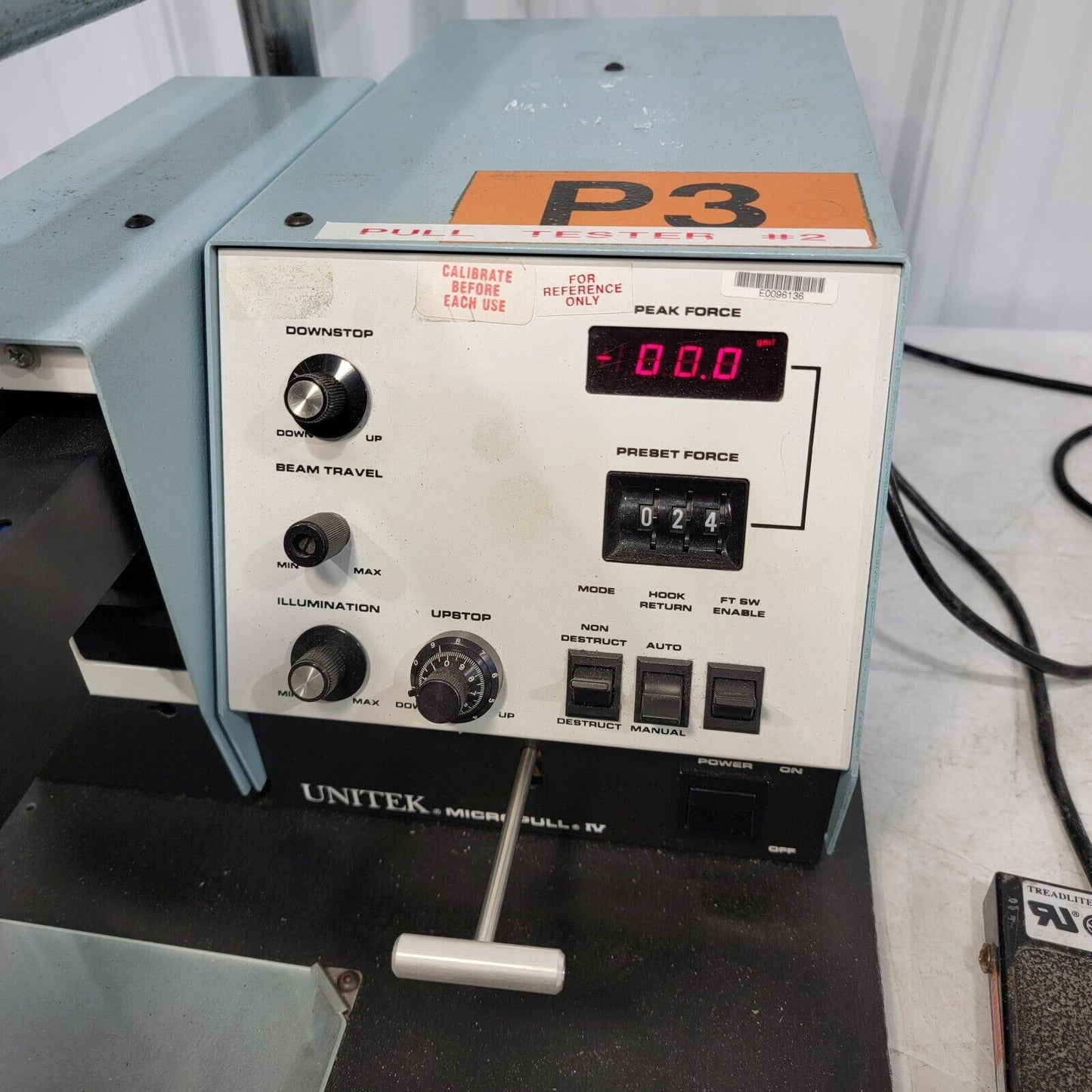 Unitek Micropull IV Wire Bond Pull Tester MP4/RS232C, PN 6-099-03-01 w/ Viewer